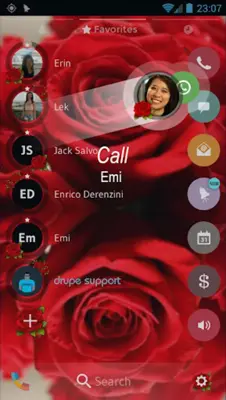 Theme Dialer Love Rose android App screenshot 1